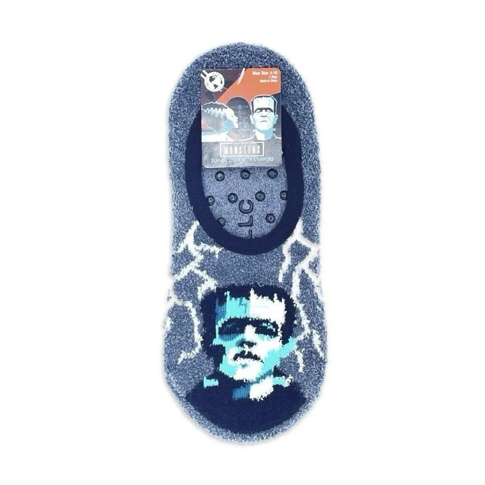 Universal Monsters Socks Frankenstein Slip On Liner With Gripper Size 4-10